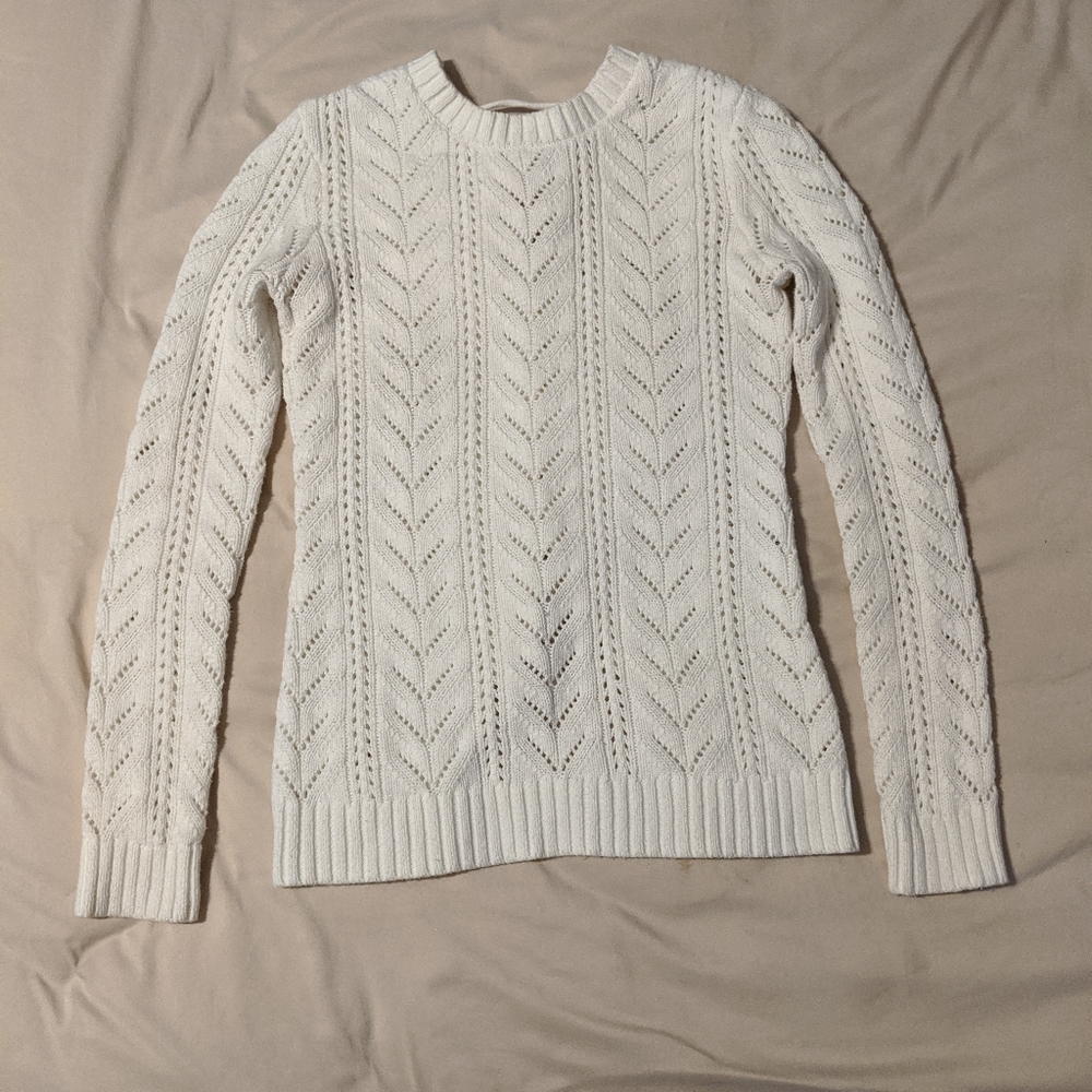 Tularosa Fulton ivory pointelle Christmas sweater